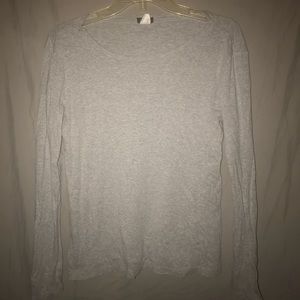 J Crew Heather gray long sleeve cotton top